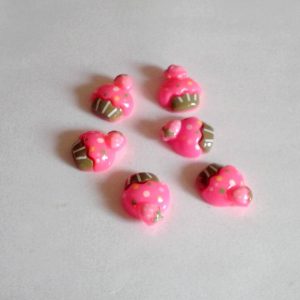 Cupcakes rose en résine 1.5 cm