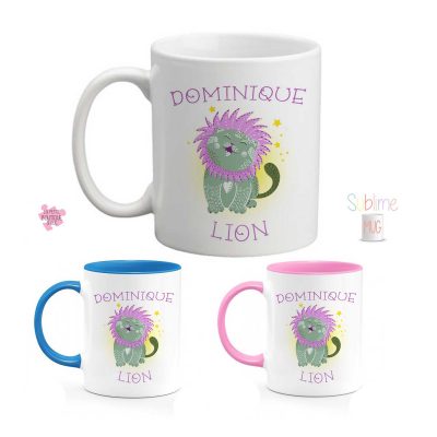 mug signe lion personnalisé prenom astrologique