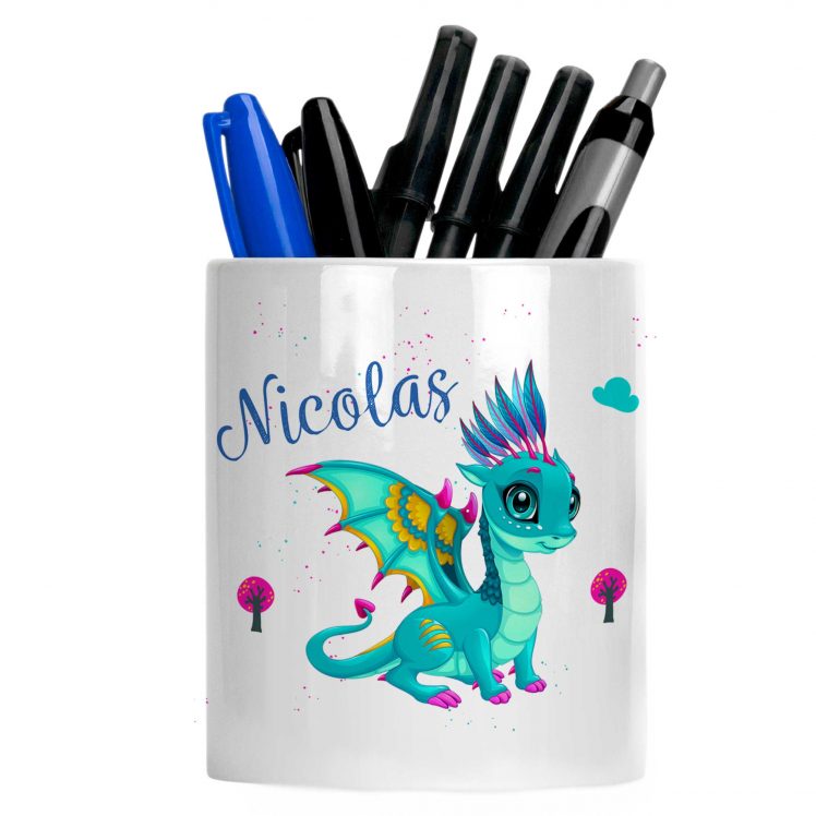 pot crayons dragon personnalise prénom